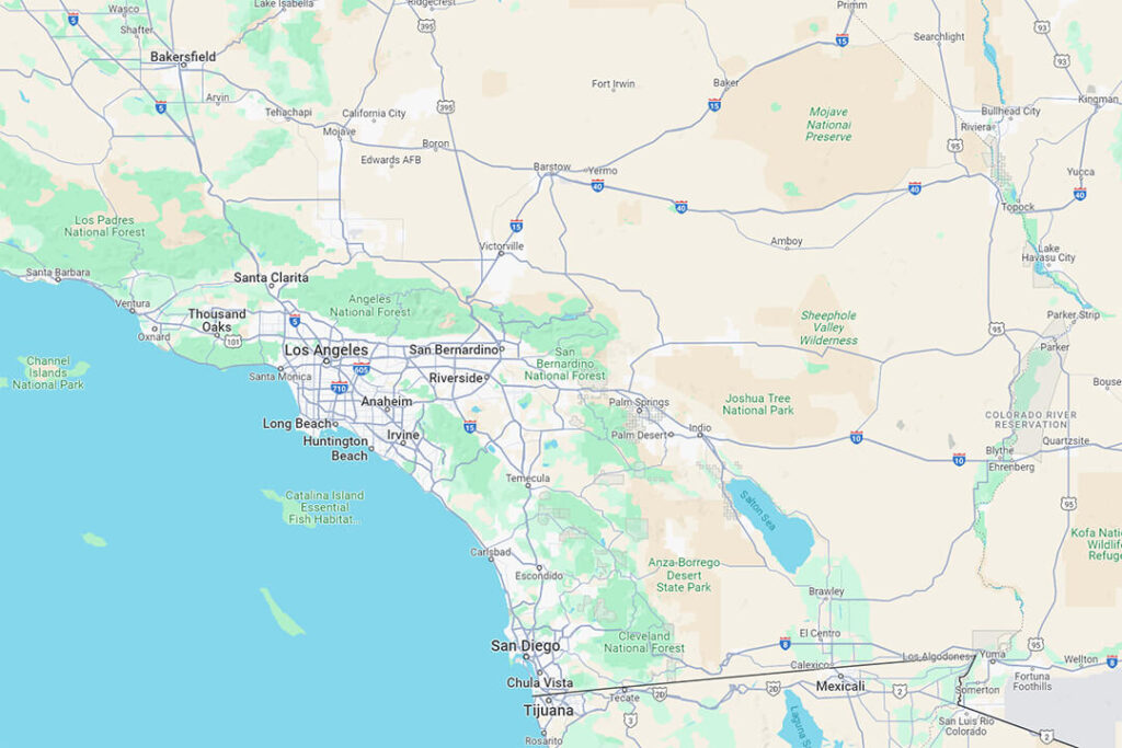 Map of Souther Californa